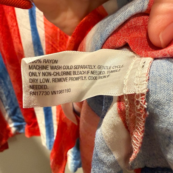 Original Use Red and Blue Striped Casual Shirt - Picture 3 of 3